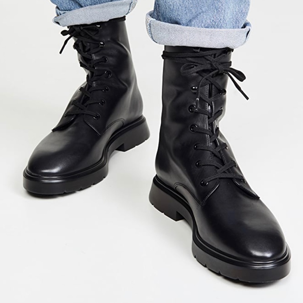 Stuart Weitzman Black Combat Boots